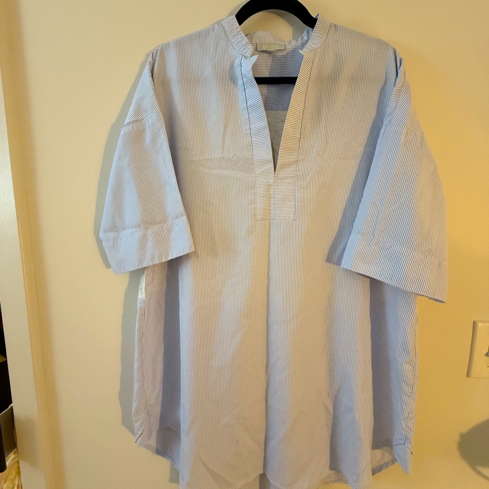 TWIST Light blue stripe shirt tunic oversize